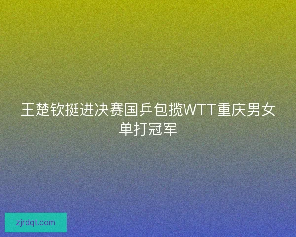 王楚钦挺进决赛国乒包揽WTT重庆男女单打冠军
