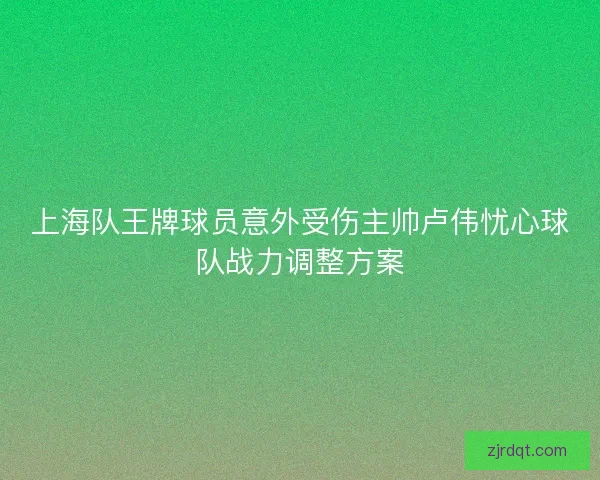 上海队王牌球员意外受伤主帅卢伟忧心球队战力调整方案